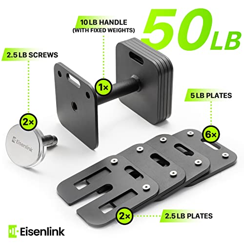 Adjustable Dumbbell Set, 50/80lb, 5lb Increments B982492