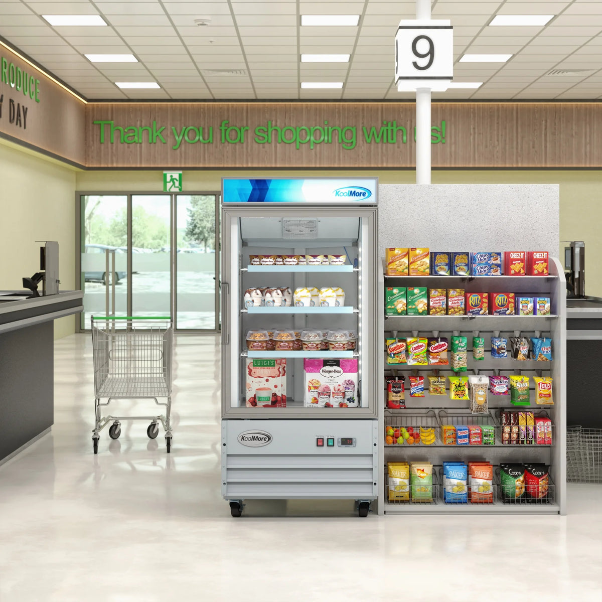 26 in. 1-Door Commercial Display Merchandiser Freezer 9 cu. ft. White W5415
