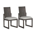 Panel Back Side Chair Set of 2 Grey N84094
