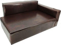 Brown Synthetic Leather Dog Sofa Bed I13915