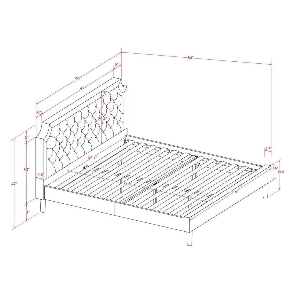 2 Pieces Wooden Full Bedroom Set O694749