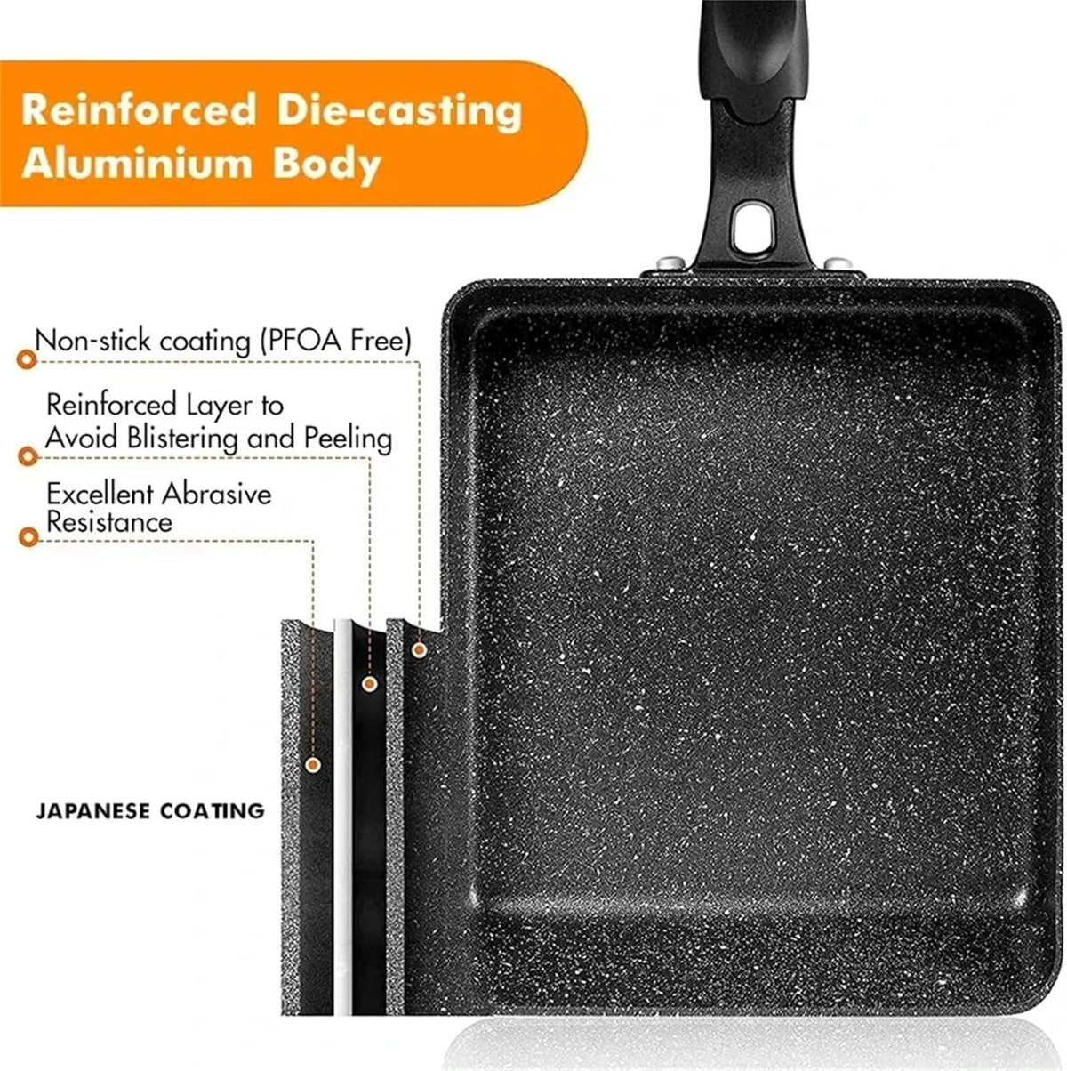 Nonstick Square Tamagoyaki Pan with Lid R740