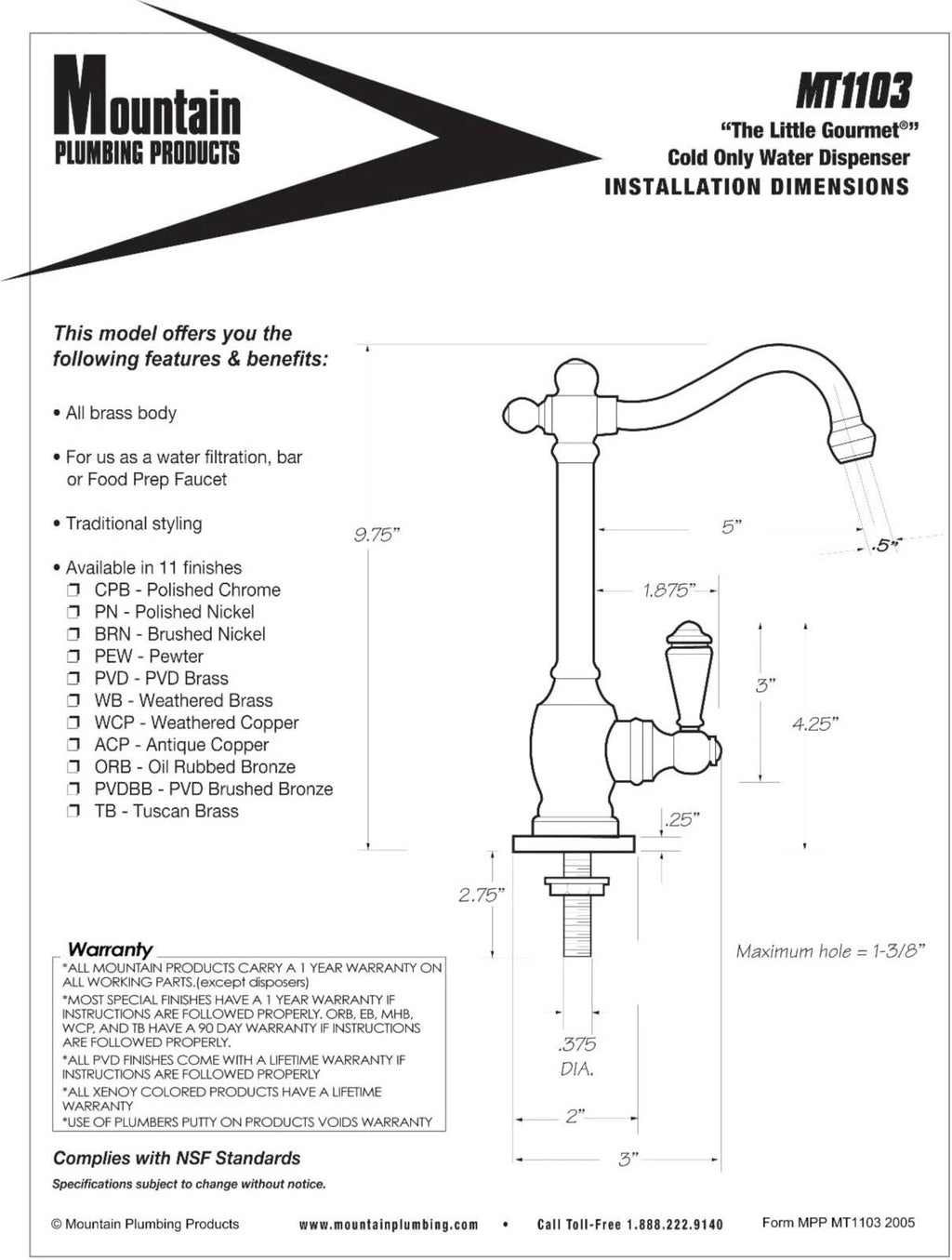 Matte Black Point-of-Use Drinking Faucet with Double Curved Body and Curved Handle X42942