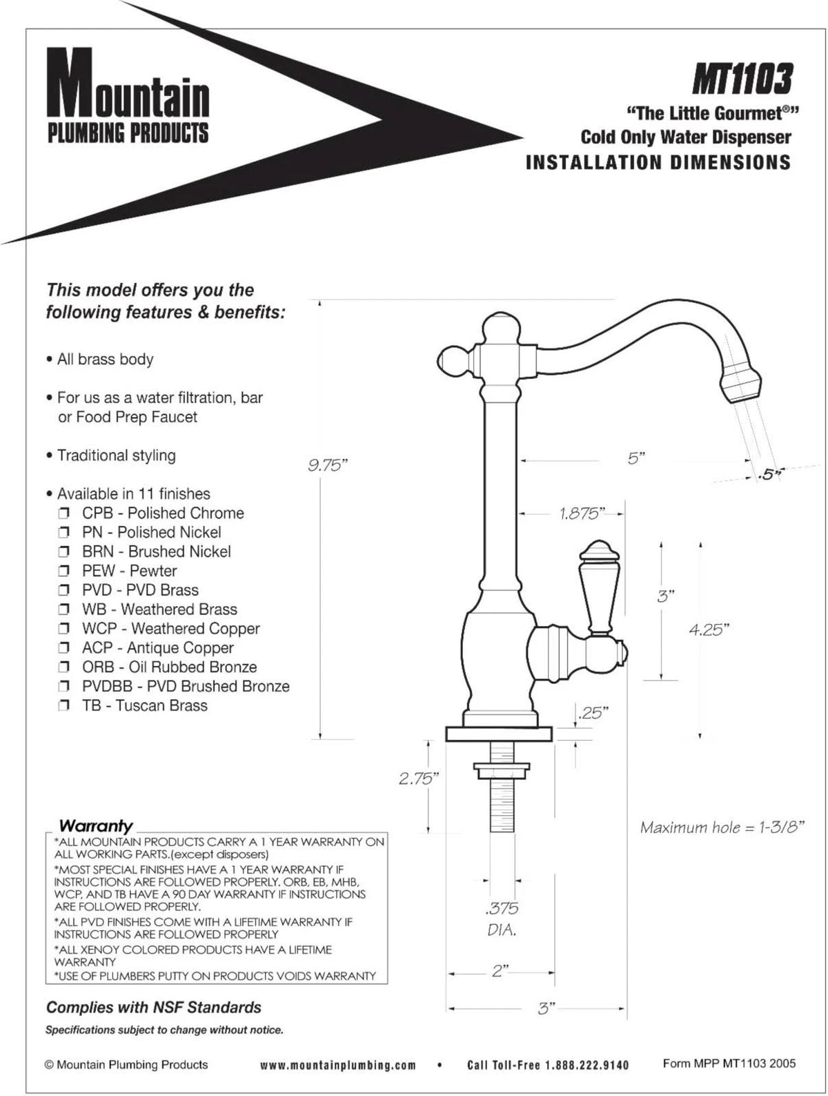 Matte Black Point-of-Use Drinking Faucet with Double Curved Body and Curved Handle X42942