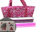 Violet Red Mahjong Set with 4 Color Pushers and Soft Bag Z175
