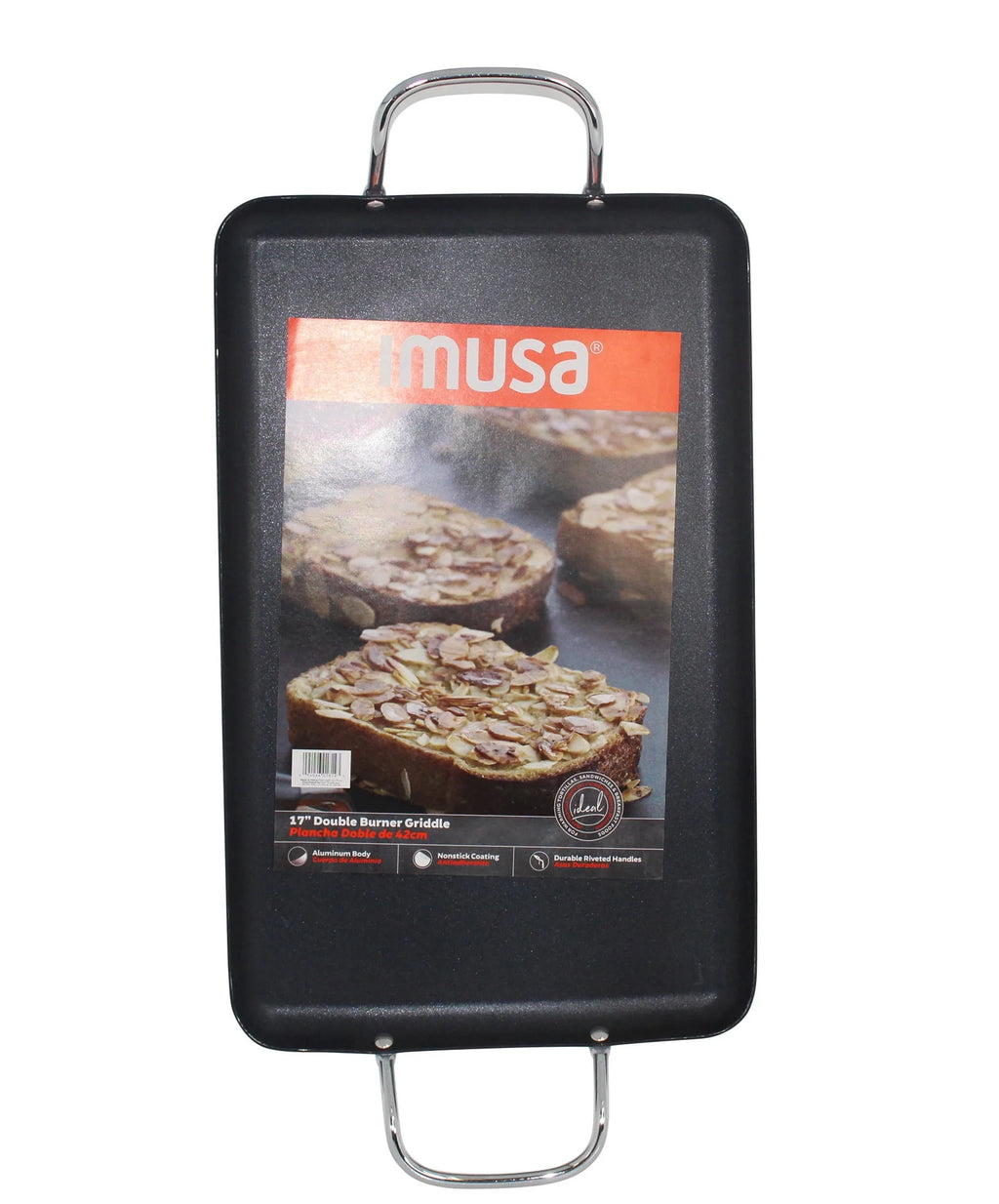 Black 20 x 12 Nonstick Double Burner Griddle D630
