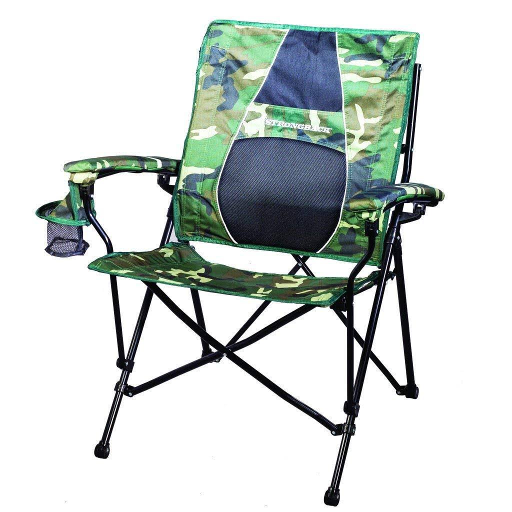 Camo Folding Camping Chair with Lumbar Support U748960