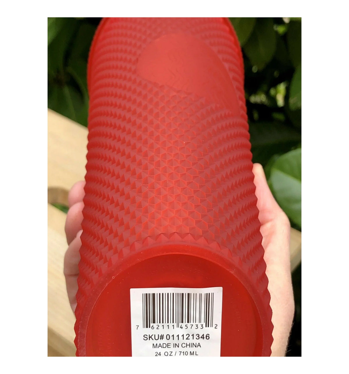Red Studded Tumbler with Straw O6003
