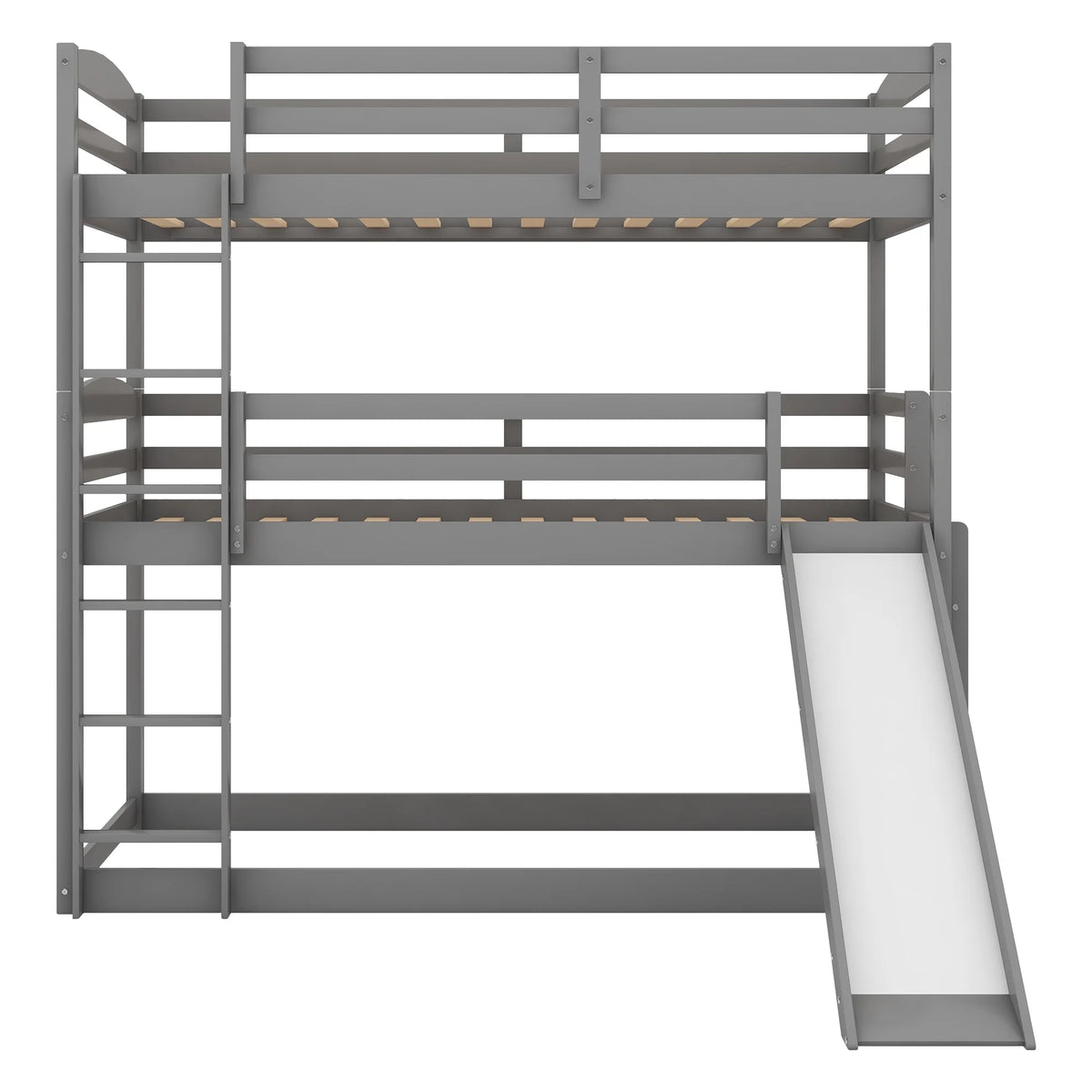 Gray Wood Triple Bunk Bed A600902