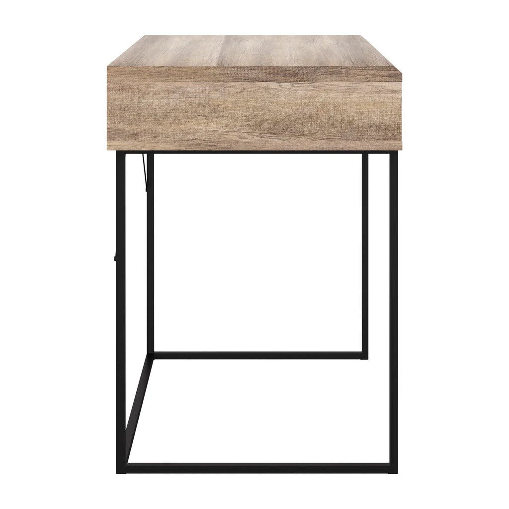 Brown Engineered Wood Grain Finish Desk with Drawer & Cubby Z1764