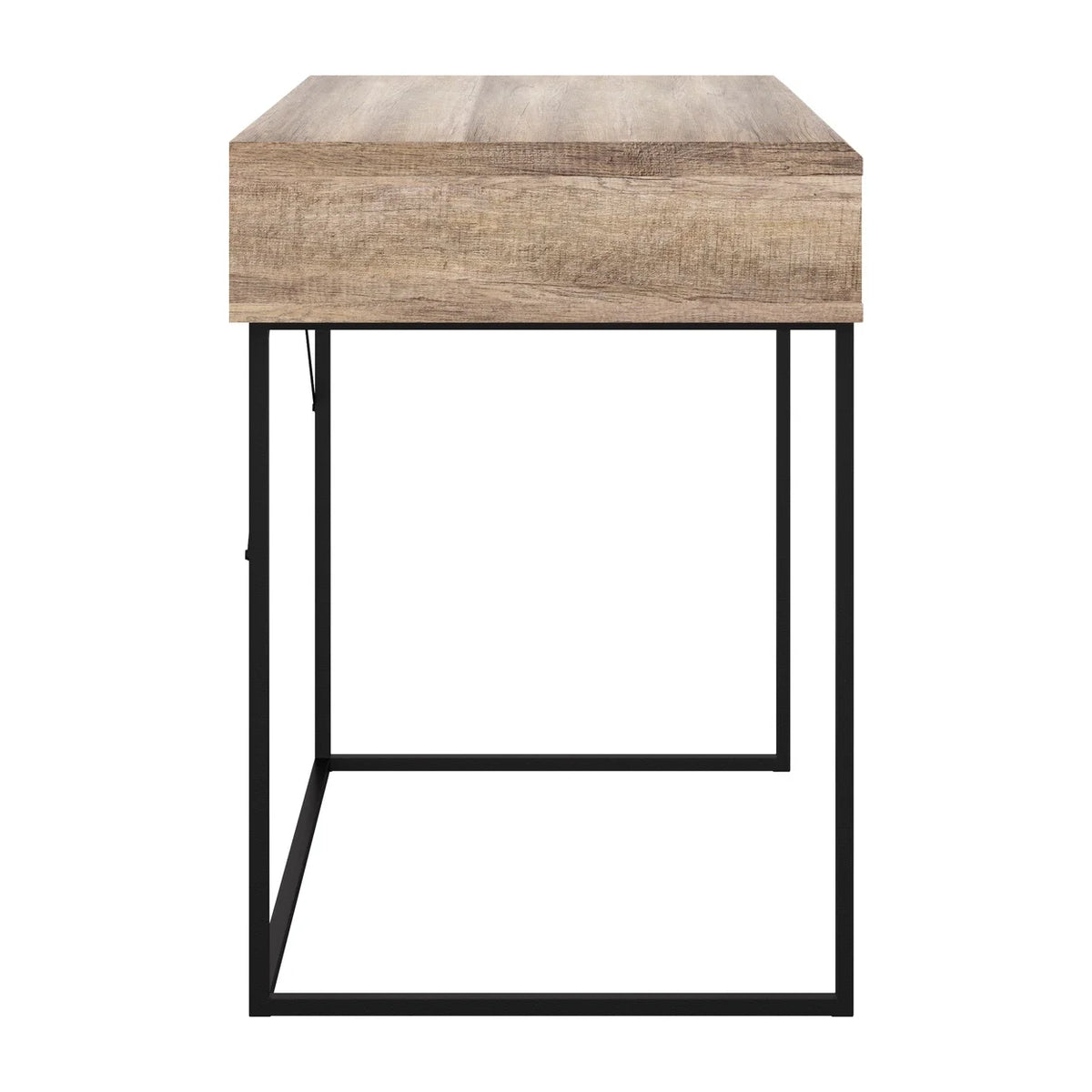 Brown Engineered Wood Grain Finish Desk with Drawer & Cubby Z1764
