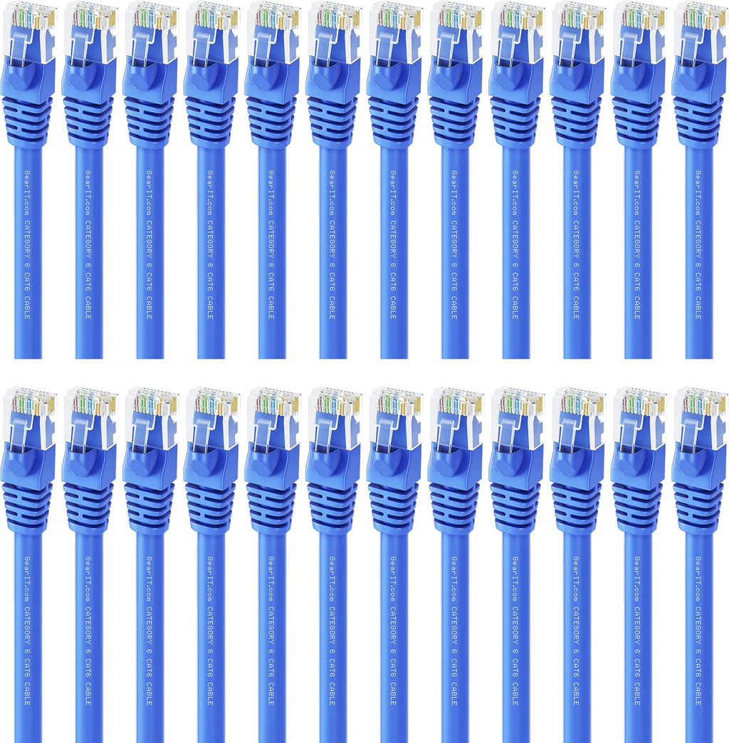 Cat 6 Ethernet Cable 5 ft 24-Pack Blue Z465