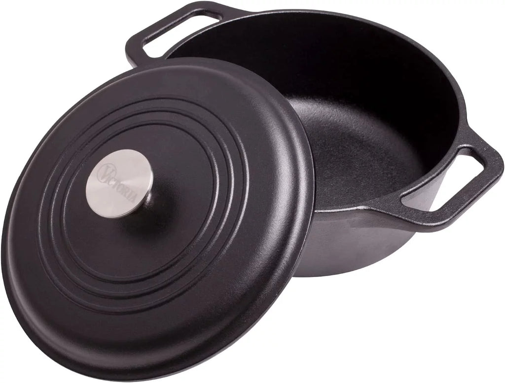 4-Quart Cast Iron Dutch Oven with Lid and Dual Loop Handles T7311