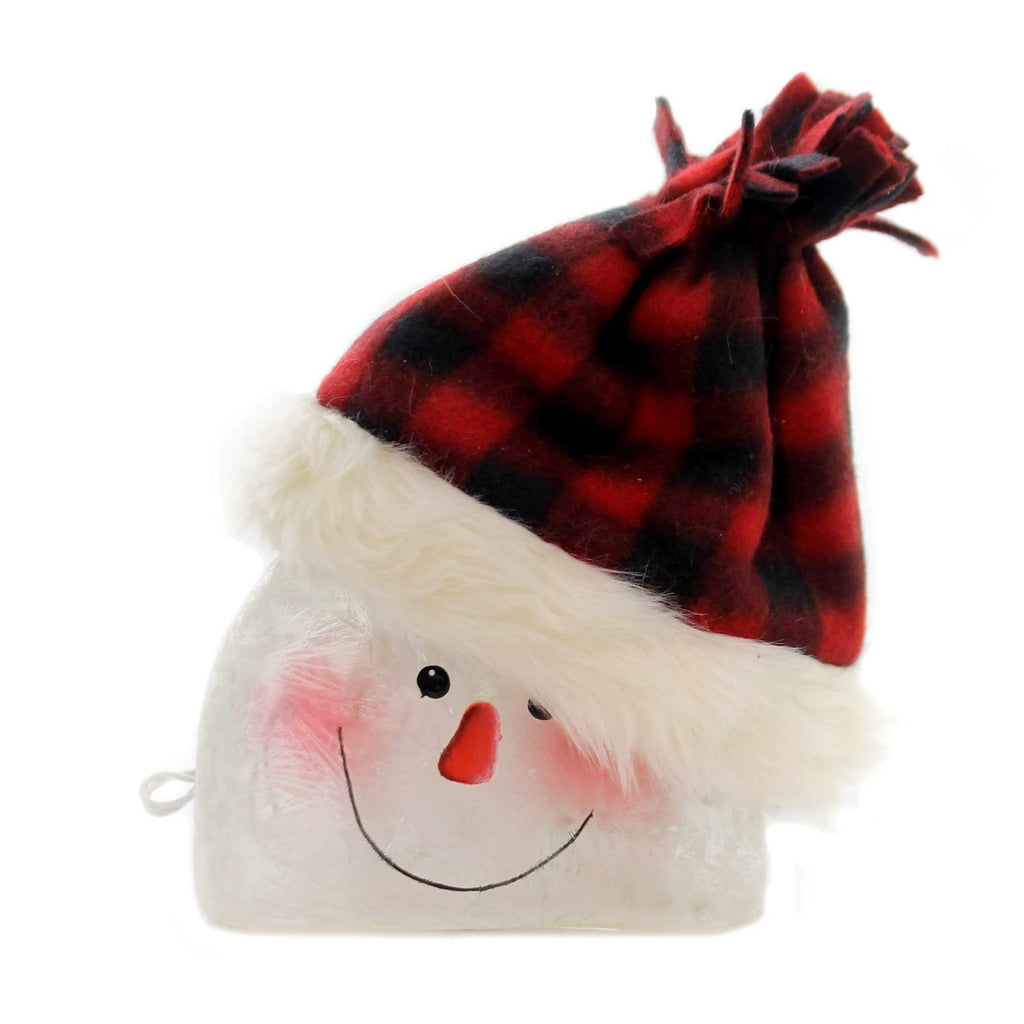 Lighted Snowman with Cap Glass N886