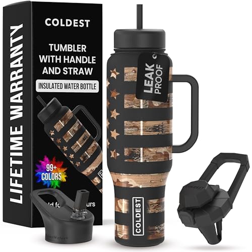 40 oz Stainless Steel Tumbler with Handle and Straw Y647544