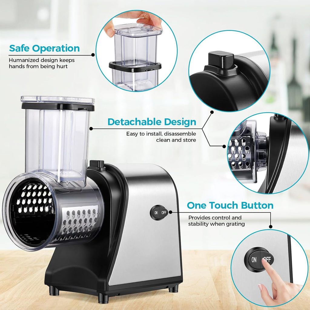 250W Electric Cheese Grater with 5 Attachments U21407