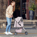 Pet Stroller Cat Dog Cage Folding Carrier T365