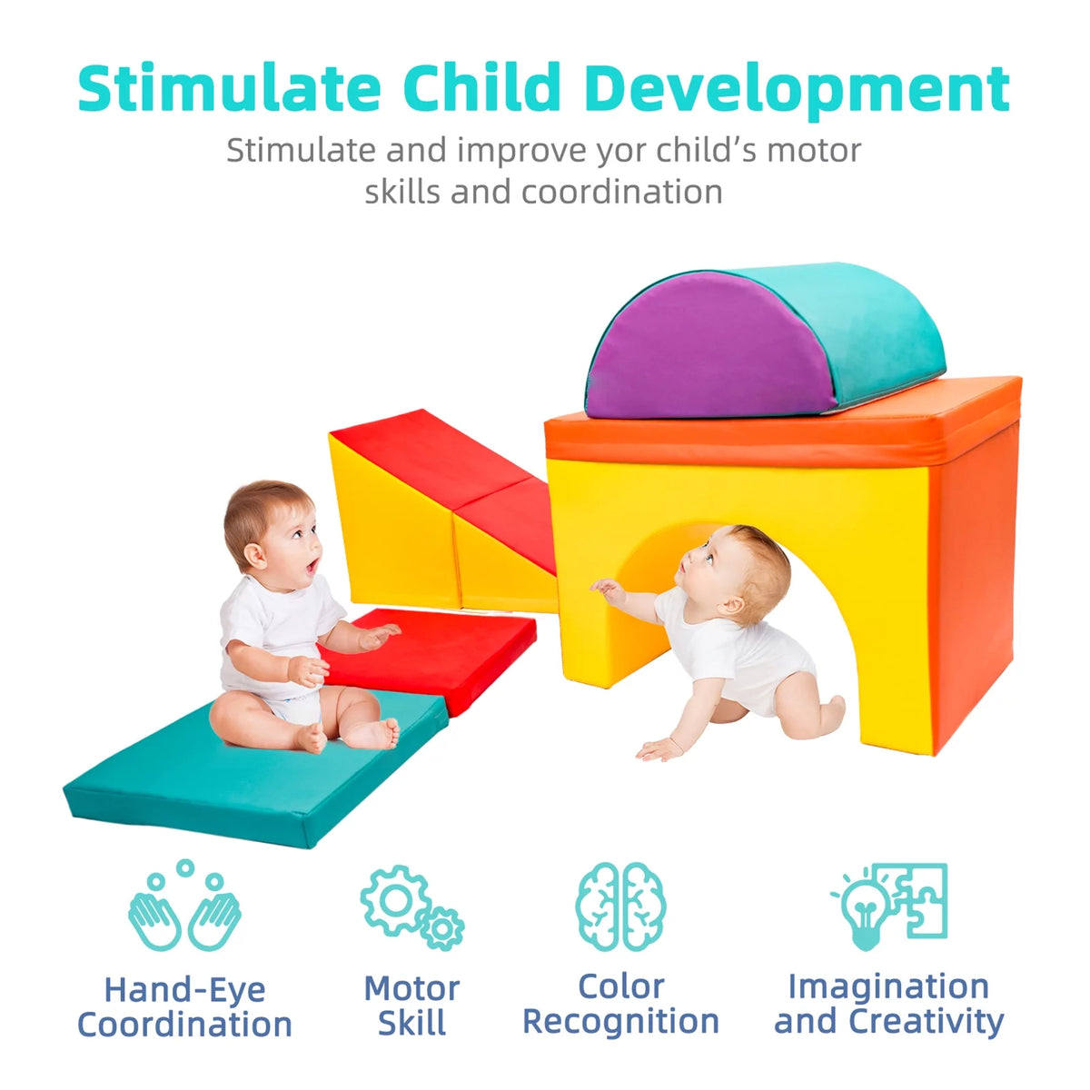 Lightweight Foam Climb and Crawl Playset 5 Piece Set U1828