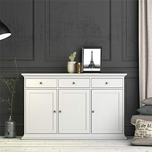 White 3 Door 3 Drawer Sideboard Cabinet V247