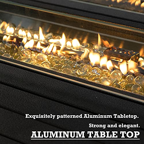 Brown Wicker Propane Gas Fire Pit Table R3493