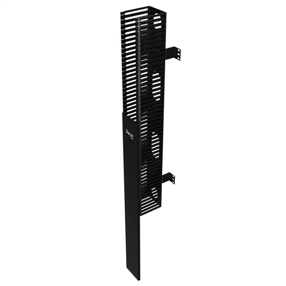 Black PVC Vertical Cable Management Panel O117