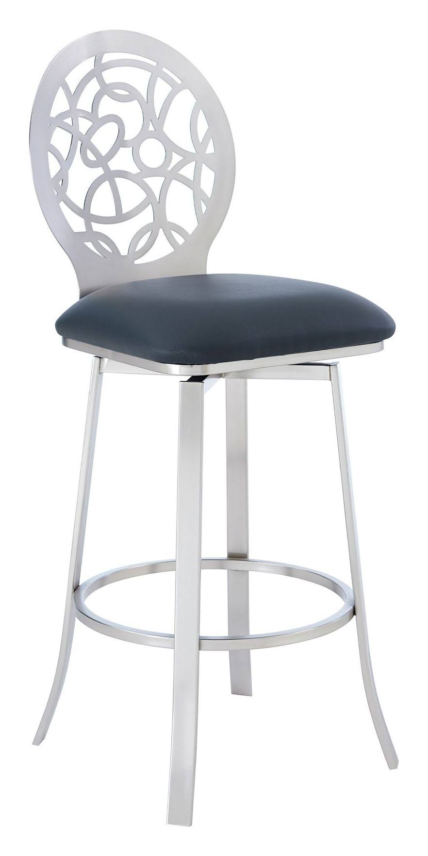 Grey Faux Leather Bar Height Barstool K971