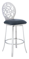 Grey Faux Leather Bar Height Barstool K971