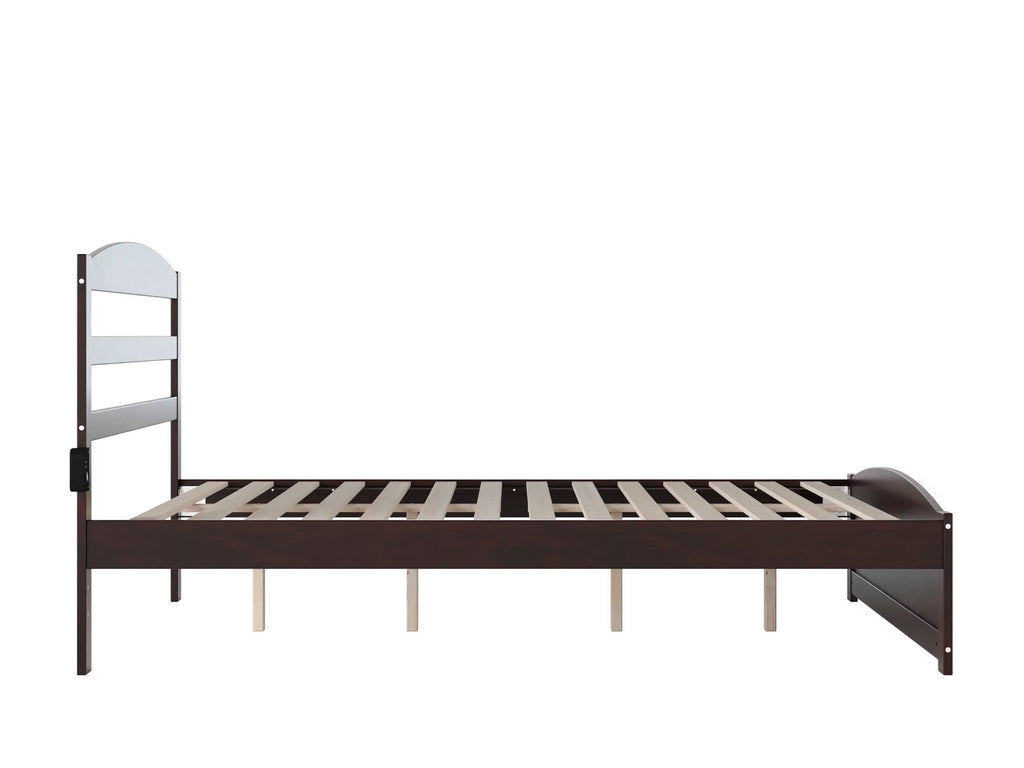 Queen Wood Platform Bed Frame with Headboard and Footboard O6704