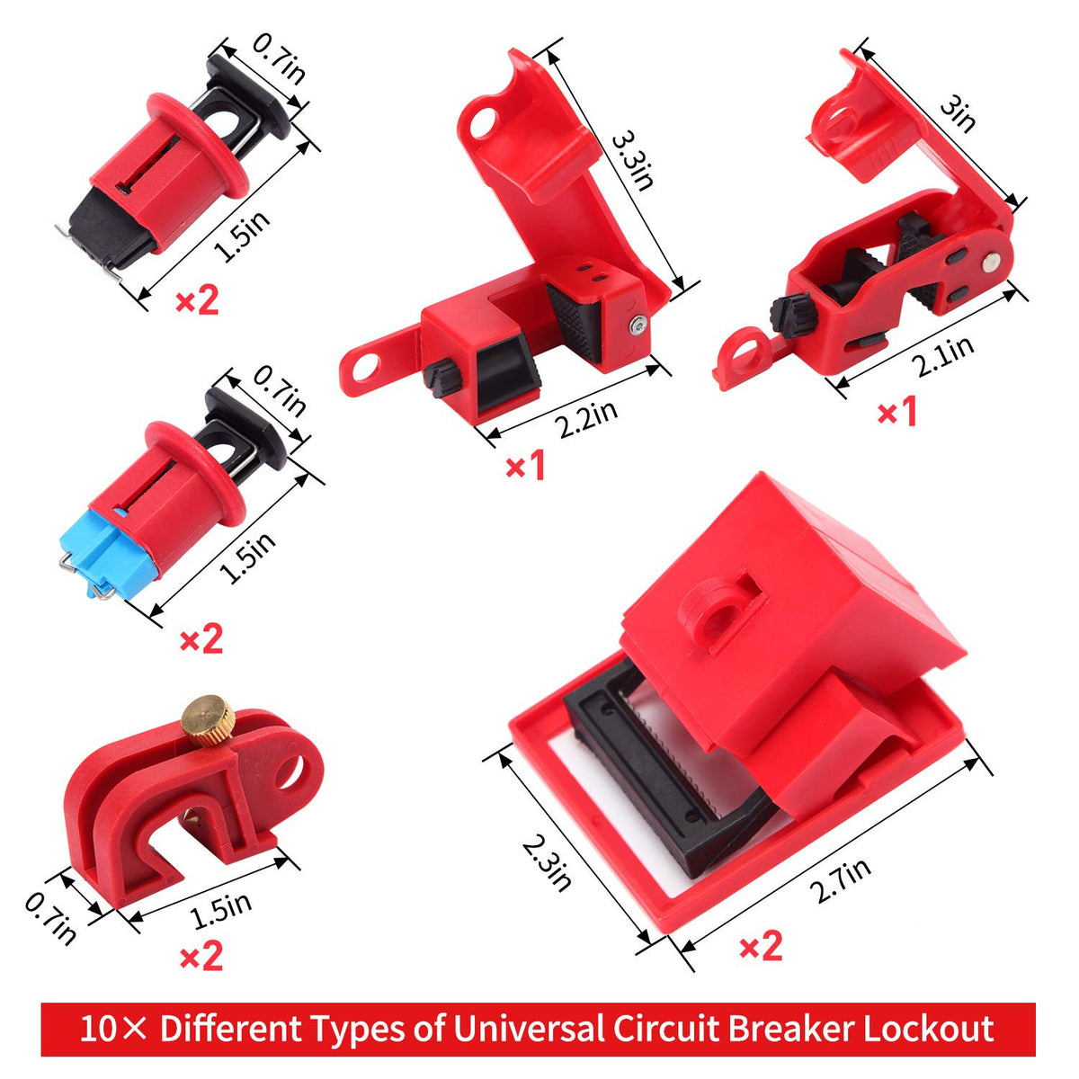 Lockout Tagout Kit with Safety Padlocks, Hasp, Breaker Lockout, Ball Valve Lockout, Steel Cable Lockout, Plug, Valve Lockout, Tags P31119