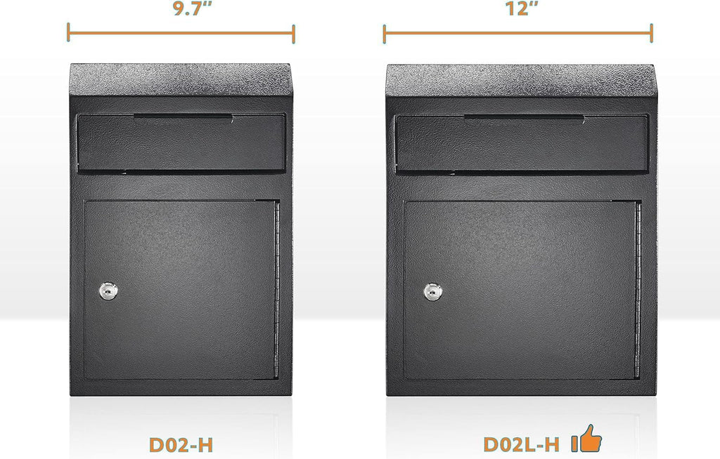 Extra Large Metal Wall Mount Locking Deposit Drop Box Safe (Black) U81350