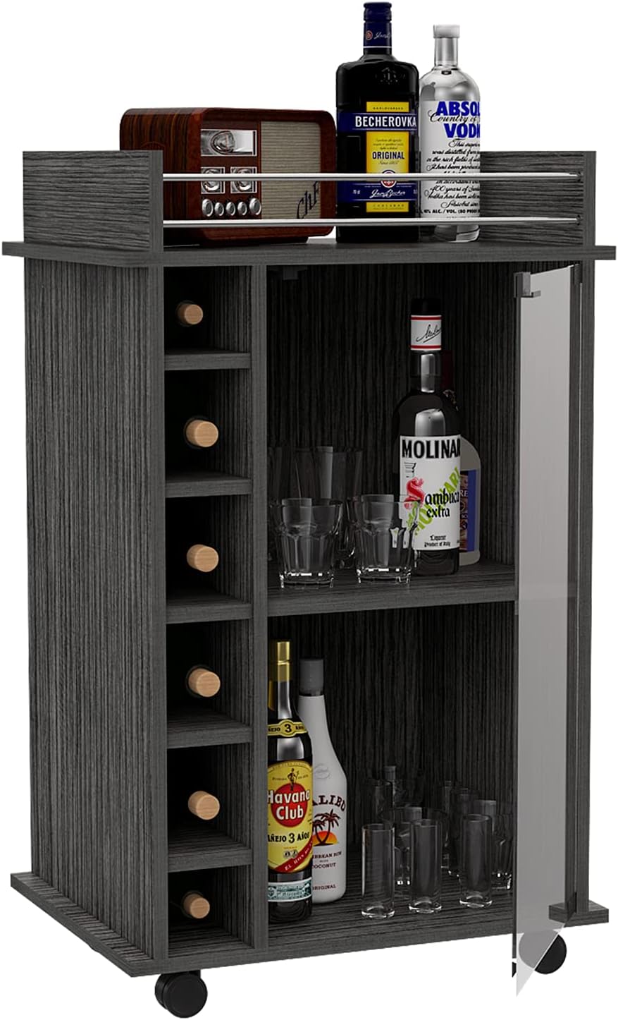 Smoky Oak Bar Cart W25913