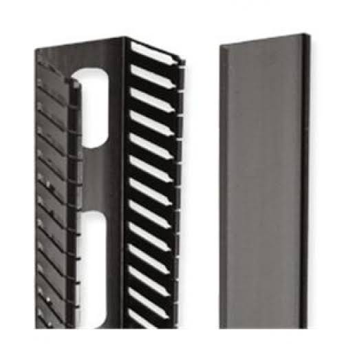Black PVC Vertical Cable Management Panel O117