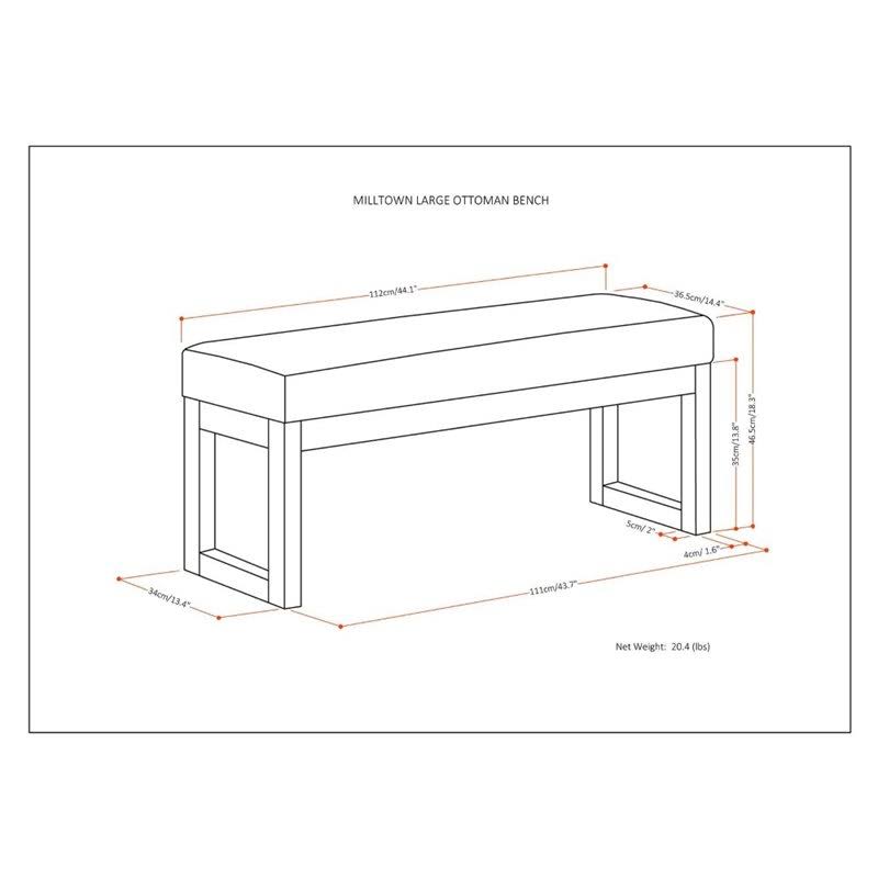 Gray Ottoman Bench V133003