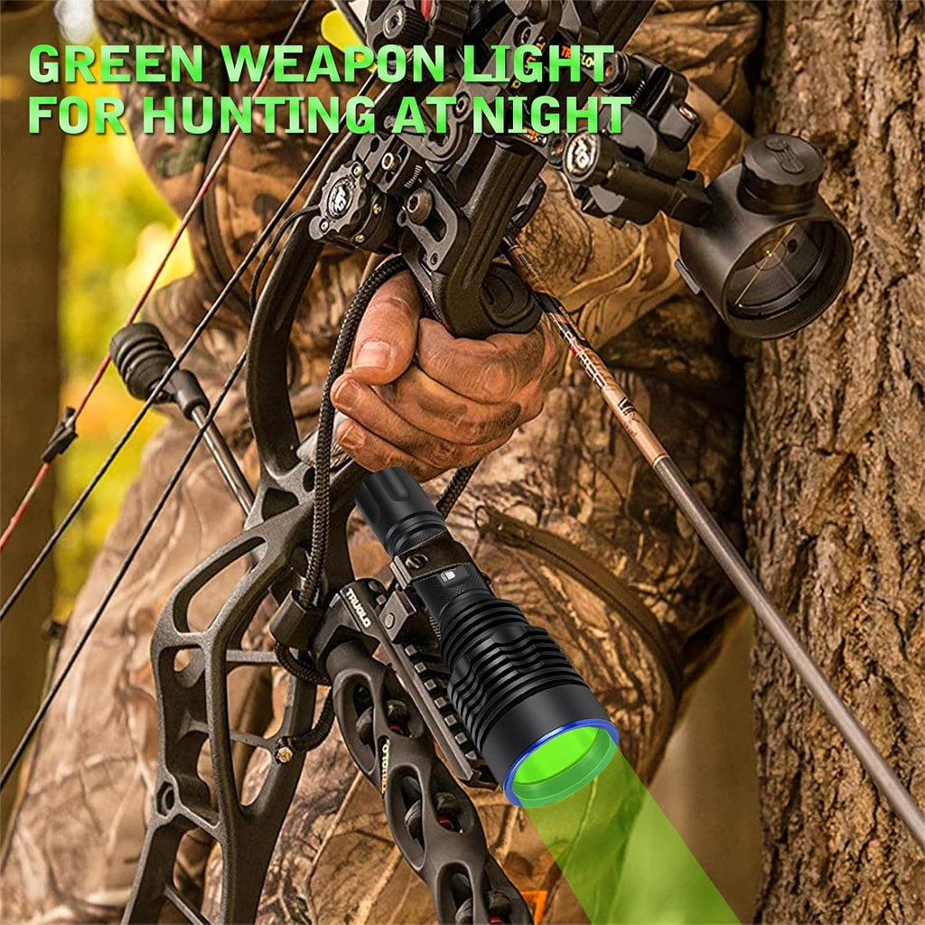 Green Tactical Flashlight with Picatinny Mount B985