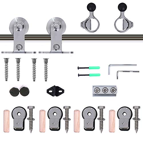 5FT Sliding Barn Door Hardware Kit, Top Mount Stainless Steel H14316