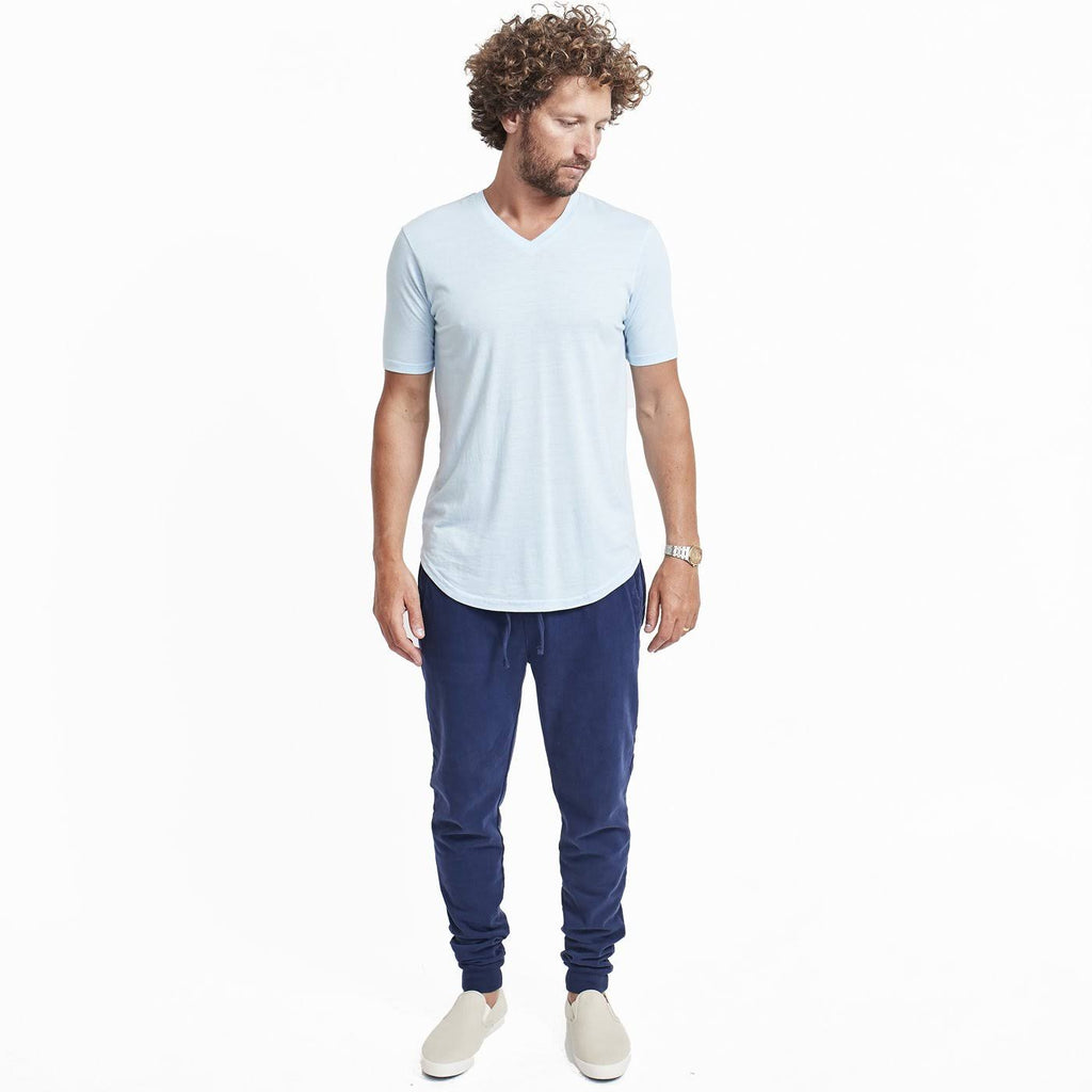 Tri-Blend Scallop V-Neck in Cool Blue, Size: X-Large O98017