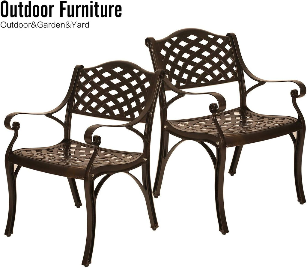 2 Piece Cast Aluminum Bistro Dining Chair Set Antique Bronze P61894