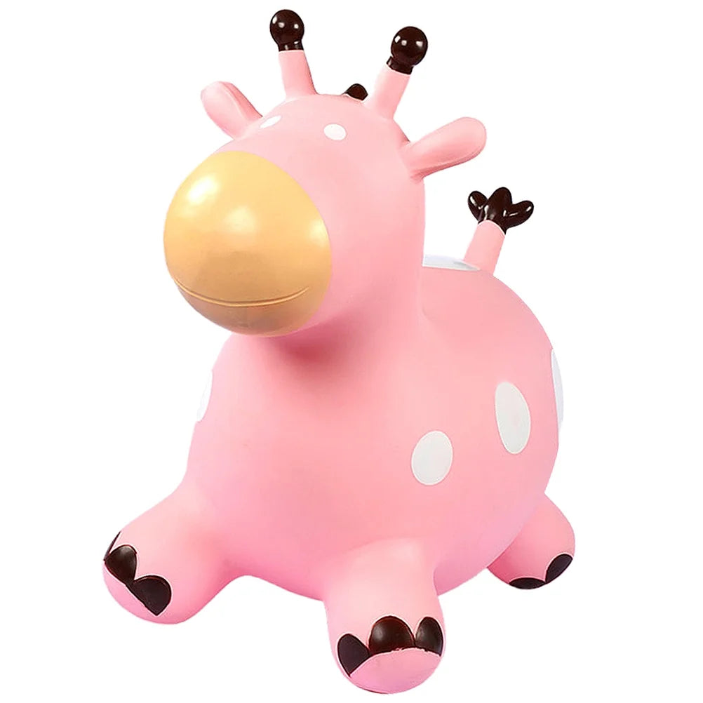 Inflatable Jumping Horse Toy with Air Pump (Pink) T42129