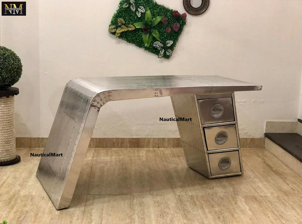 Aluminium Desk with Three Drawer 60 Inches O909