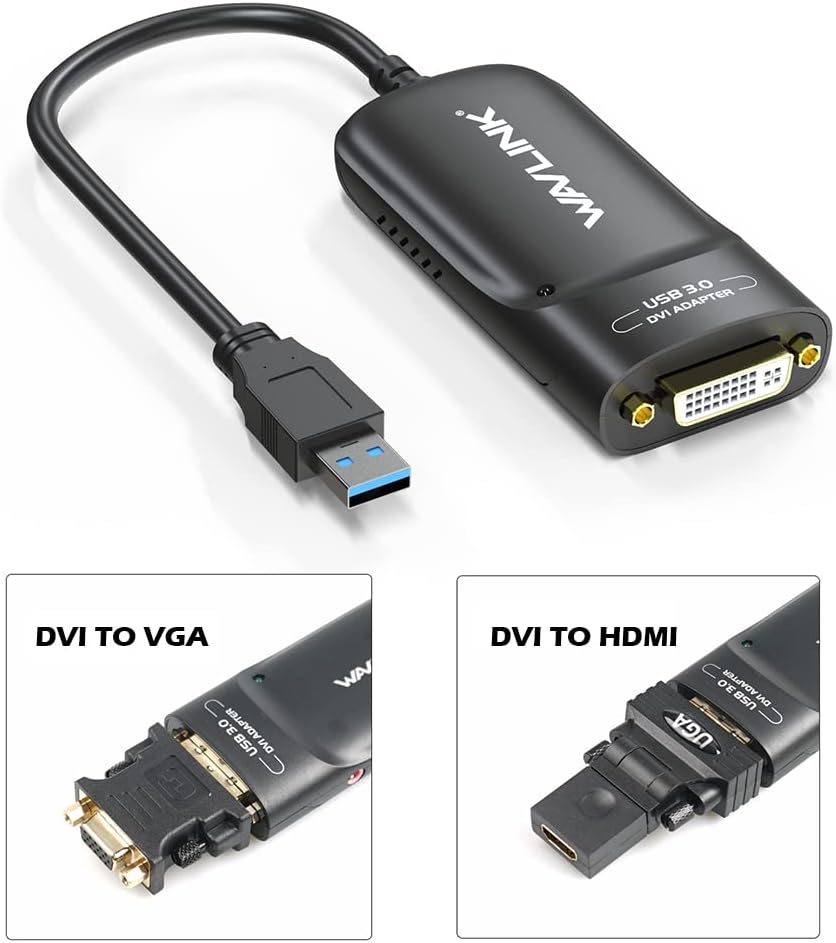USB 3.0 to DVI/HDMI/VGA Video Adapter with Audio Port Pack of 2 D823802