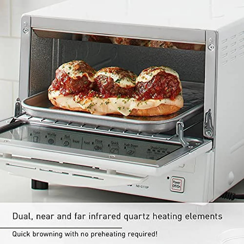 White 4-Slice Toaster Oven with 9-Inch Baking Tray B202