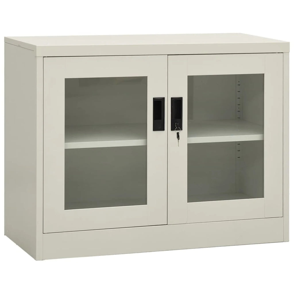 Light Gray 2 Glass Door Steel Filing Cabinet A83165
