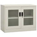 Light Gray 2 Glass Door Steel Filing Cabinet A83165