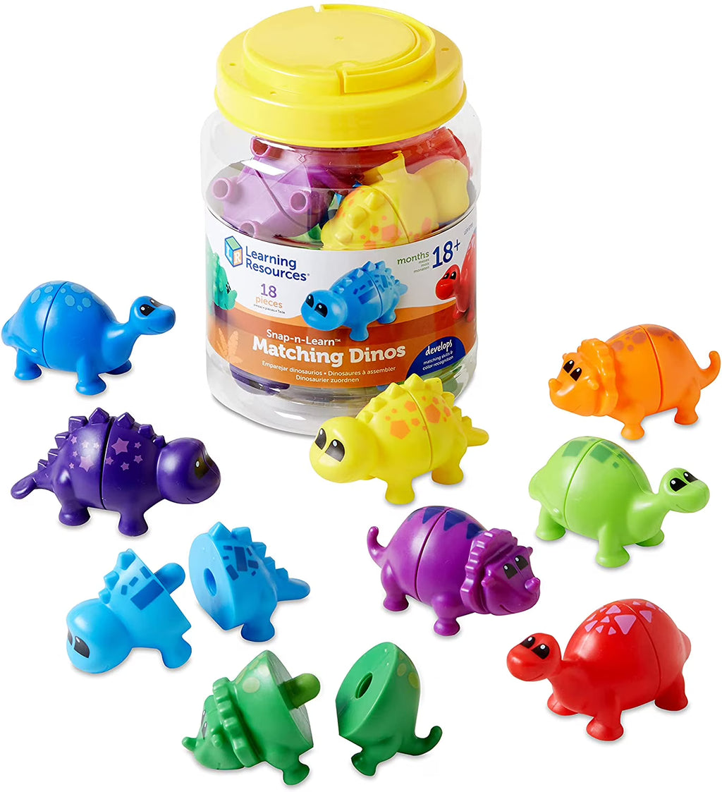 18 Pieces Snap-n-Learn Matching Dinos Toy D995274