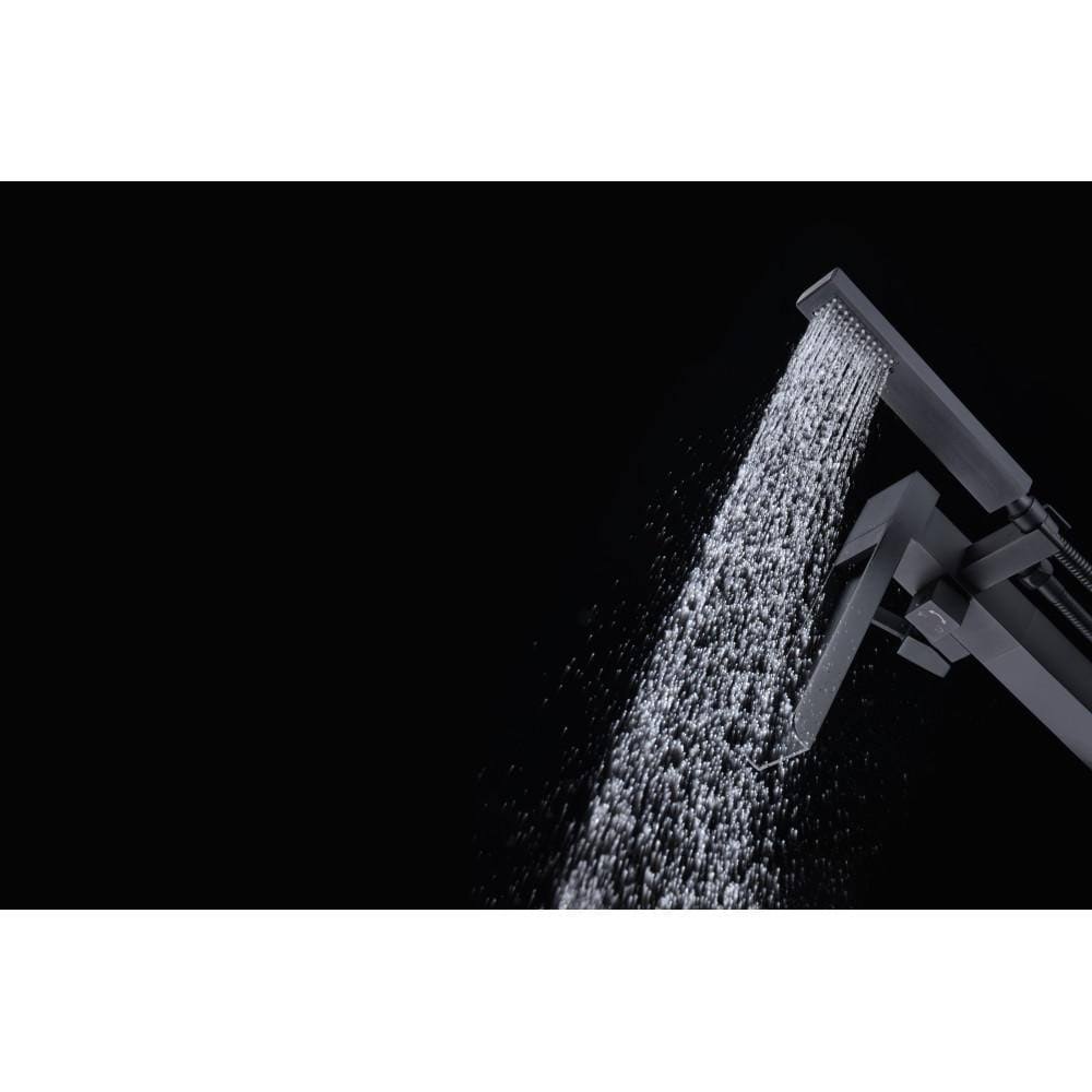 Matte Black Claw Foot Tub Faucet with Hand Shower Y93422