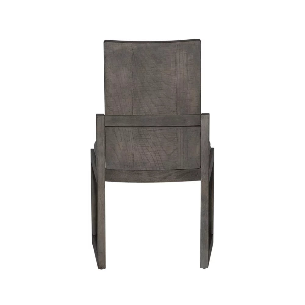 Panel Back Side Chair Set of 2 Grey N84094