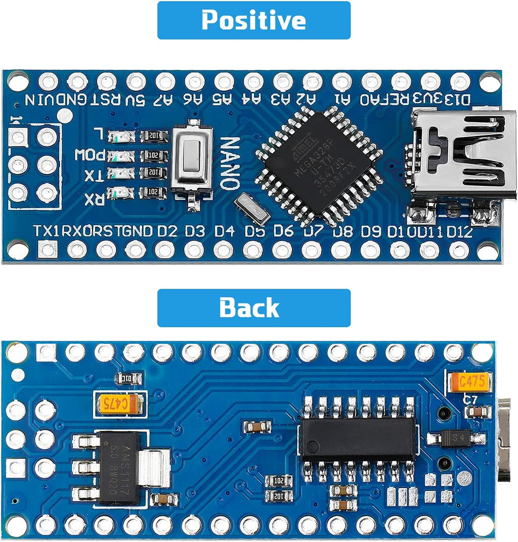 6 Pieces ATmega328P Nano Board with Pin Headers L2984