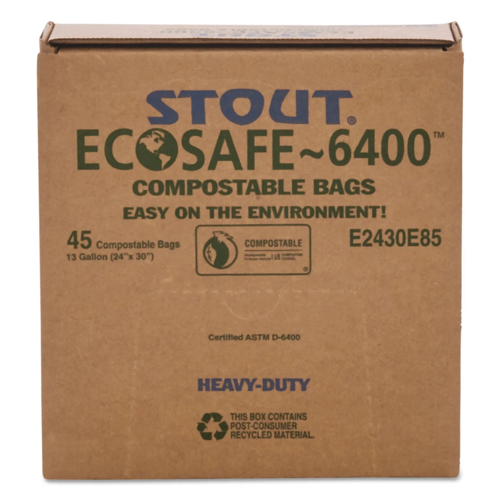 Compostable Trash Bags 13 gal 45/Box Green B174