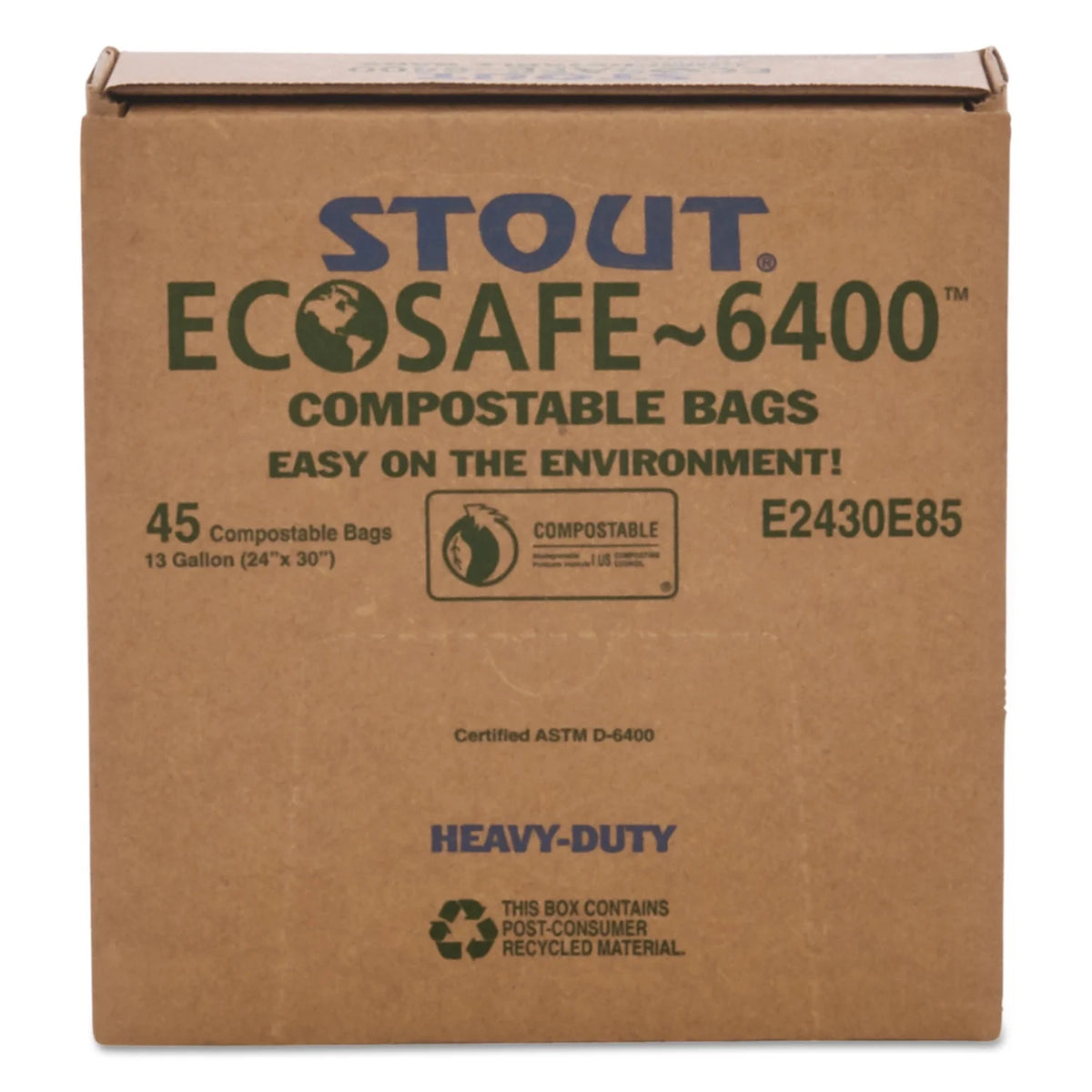 Compostable Trash Bags 13 gal 45/Box Green B174
