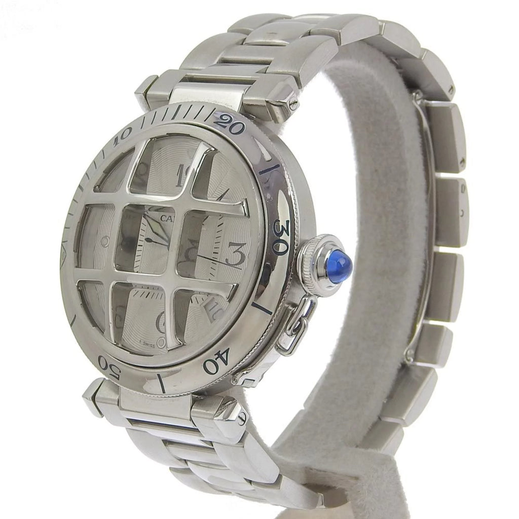 Pre-Owned stainless steel automatic winding white dial men's watch O386884